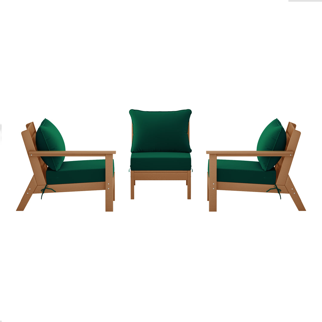 Avalon Outdoor Patio HDPE Sectional Sofa with Patio Cushions