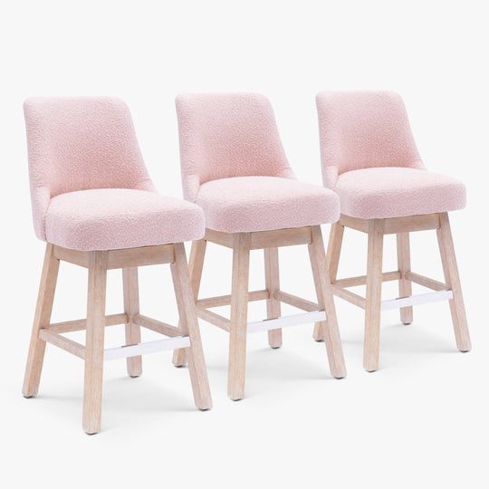 Genevieve 26" Upholstered Swivel Counter Height Bar Stools (Set of 3)