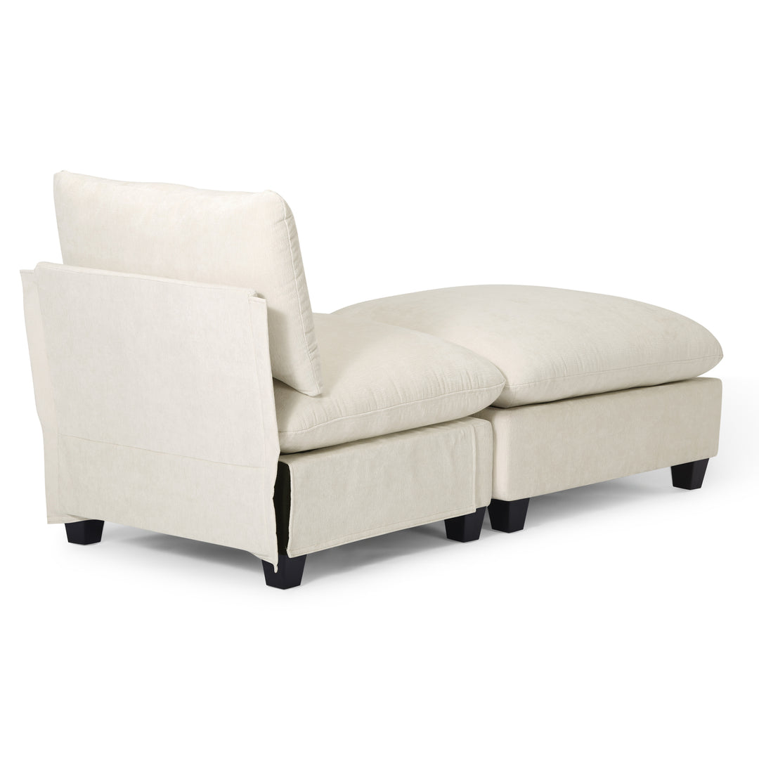 Augusta 68.5" Chenille Upholstered Indoor Chaise Lounge Chair