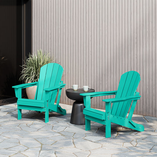 Malibu 2 piece set outdoor folding Poly Adirondack chair
