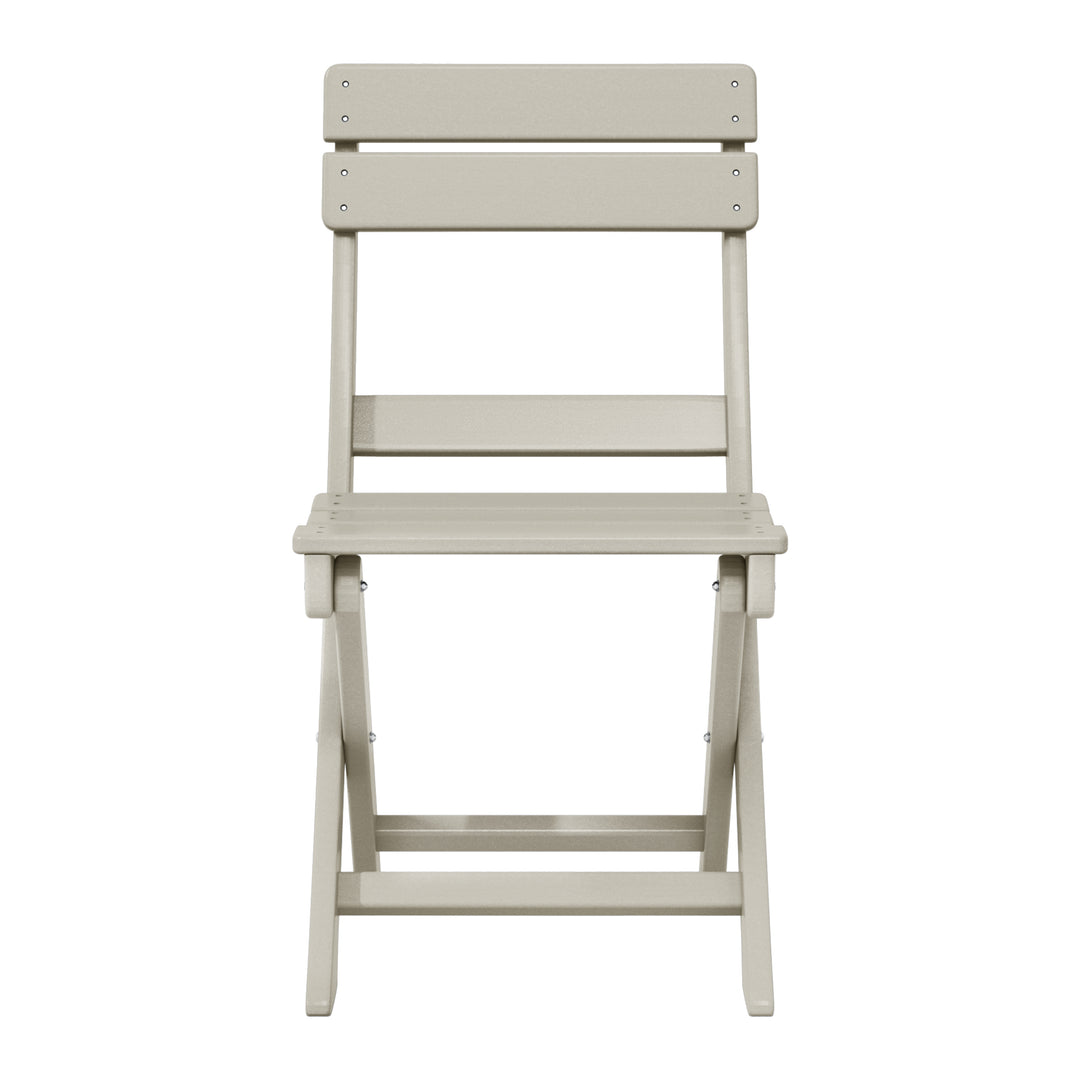 Malibu 3-Piece Outdoor HDPE Folding Patio Bistro Table and Chairs