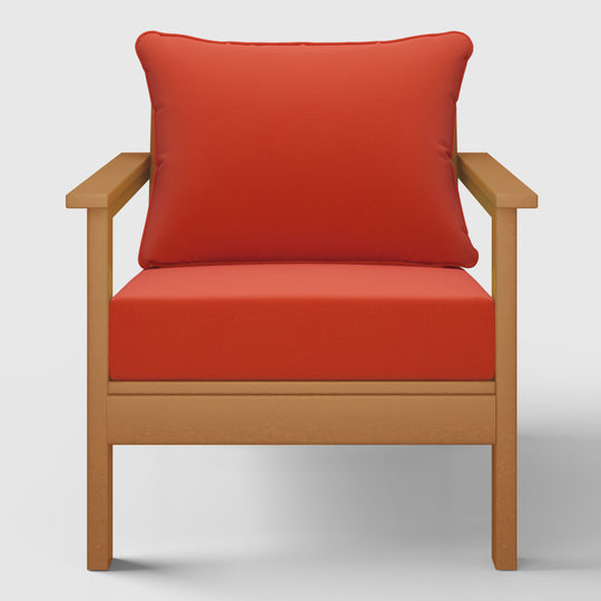 Avalon Outdoor Modern HDPE Patio Club Chair with Deep Seat Cushions