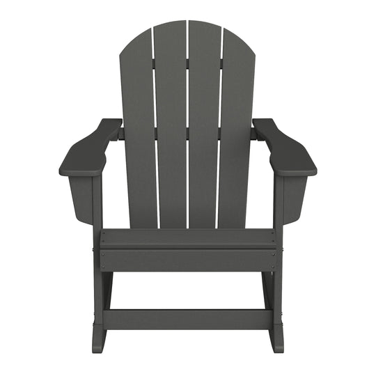 Malibu 3-Piece set Outdoor / Patio Poly Adirondack rocking chairs with a side table ( 2 seater )