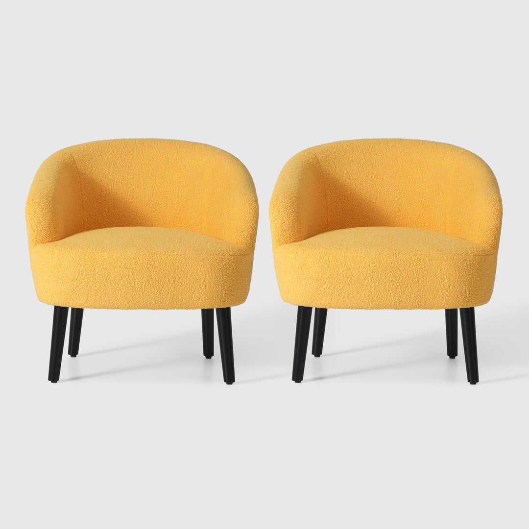 Alexandria 29" Wide Mid Century Modern Club Barrel Accent Armchair (Set of 2)