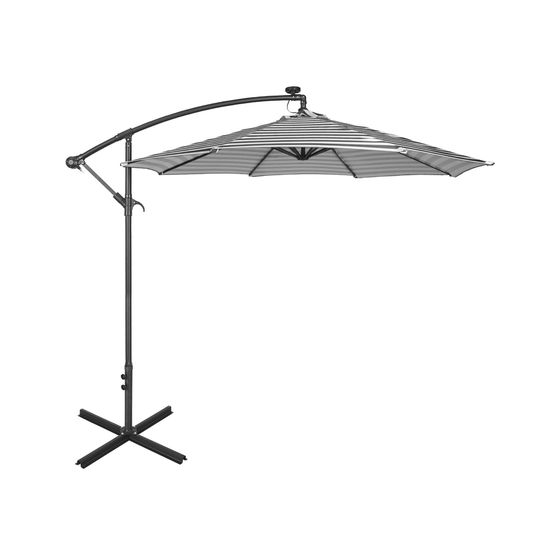 Albert 10 ft. Outdoor / Paito Cantilever Hanging Umbrella with Solar Power LED lights