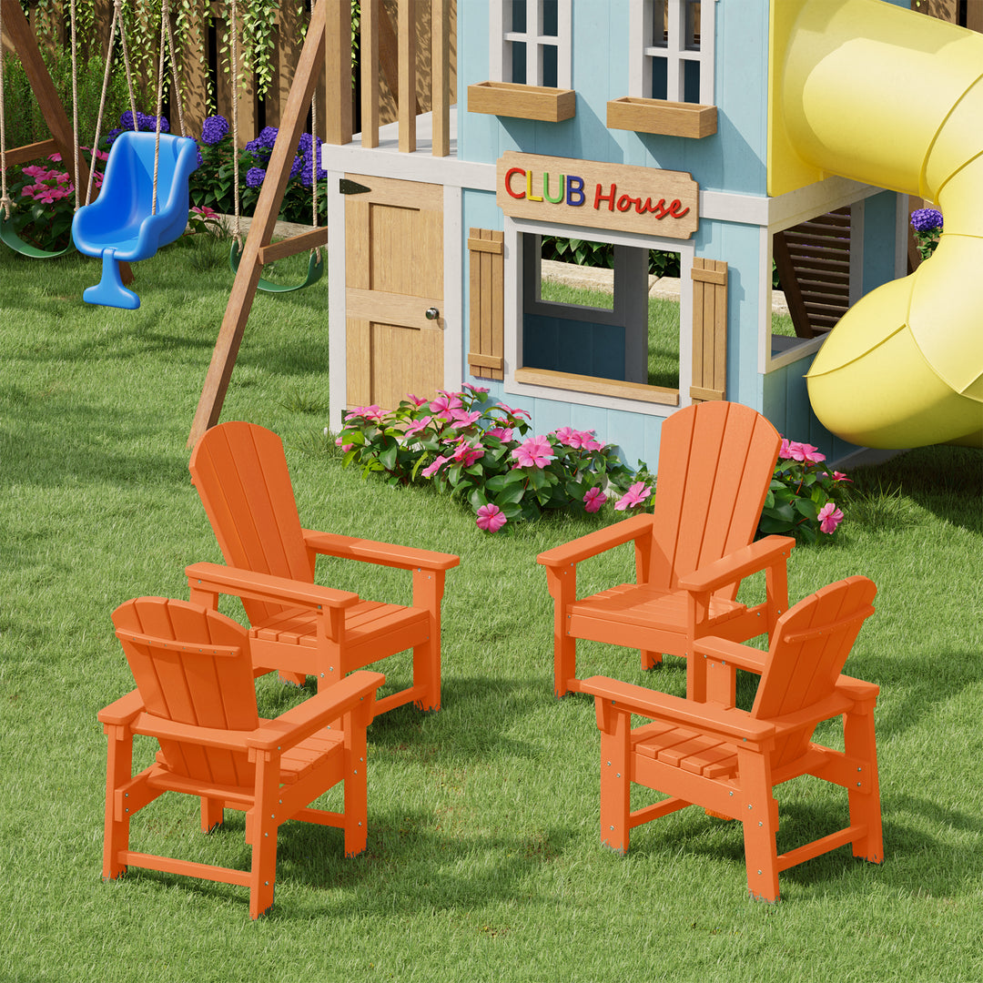 Malibu Kids Outdoor Adirondack Plastic Patio Chair (Set of 4)