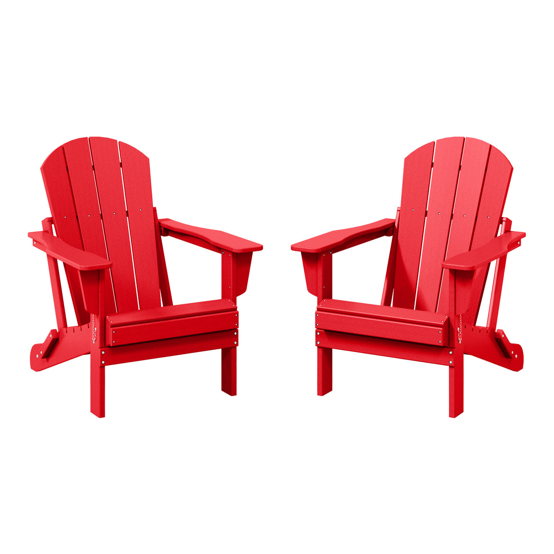Malibu 2 piece set outdoor folding Poly Adirondack chair