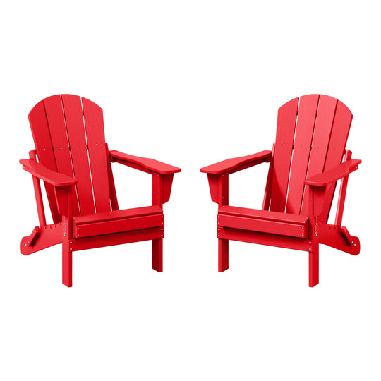 Malibu 2 piece set outdoor folding Poly Adirondack chair