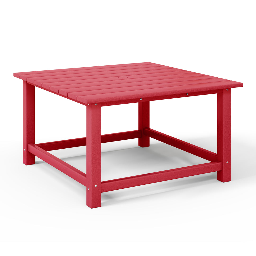 Malibu Low Outdoor HDPE Square Patio Coffee Table