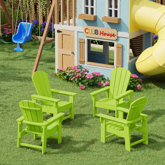 Malibu Kids Outdoor Adirondack Plastic Patio Chair (Set of 4)