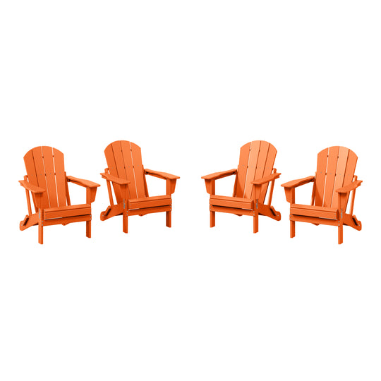 Malibu 4-Piece set outdoor folding Poly Adirondack chair