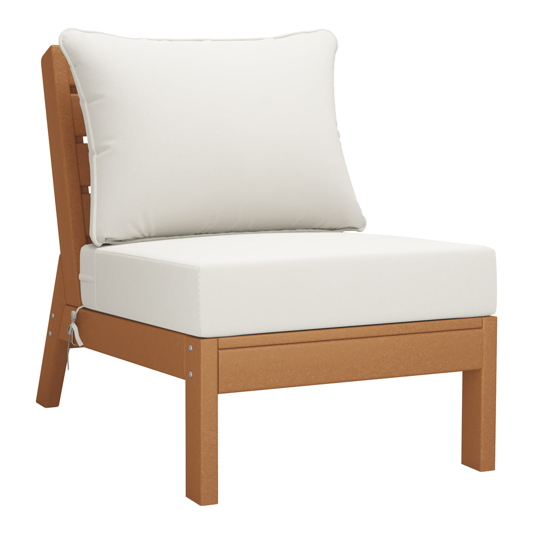 Avalon Outdoor Patio HDPE Sectional Sofa with Patio Cushions