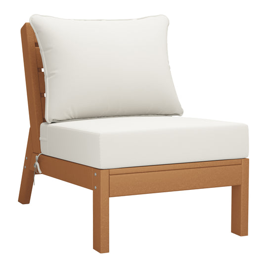 Avalon Outdoor Patio HDPE Sectional Sofa with Patio Cushions