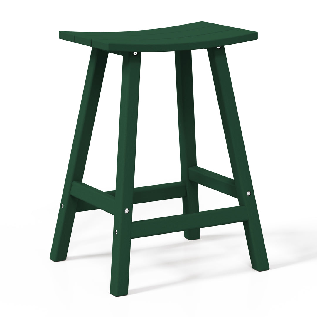 Malibu 2 piece set of 24" height Outdoor / Patio Saddle bar stools