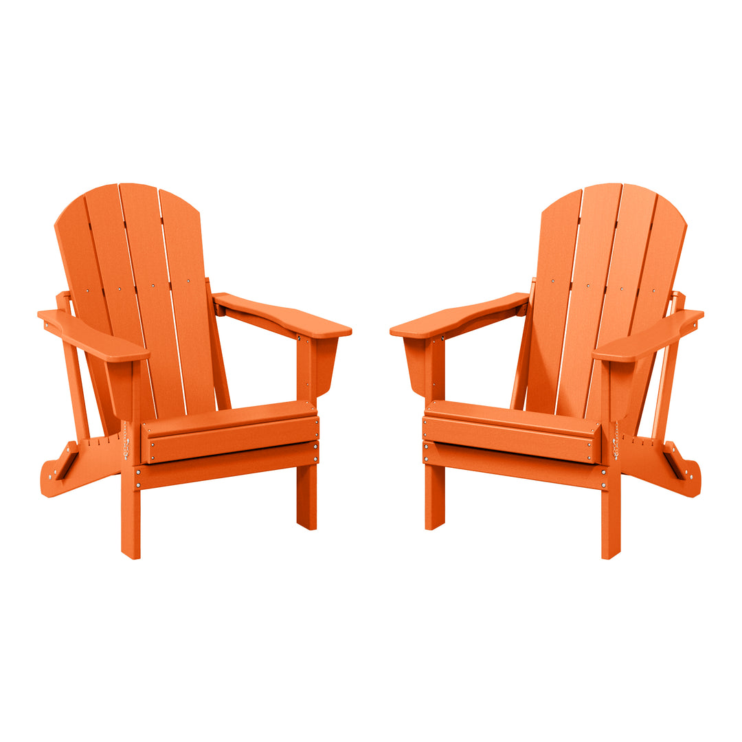 Malibu 2 piece set outdoor folding Poly Adirondack chair