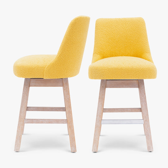 Genevieve 26" Upholstered Swivel Counter Height Bar Stools (Set of 2)