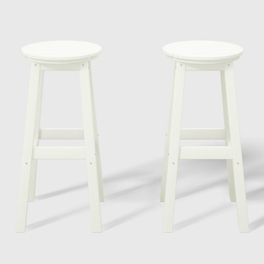 Malibu 29" HDPE Outdoor Patio Round Bar Stool (Set of 2)