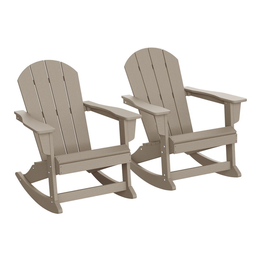 Malibu 2 piece set Outdoor / Patio Poly Adirondack rocking chairs ( 2 seater )