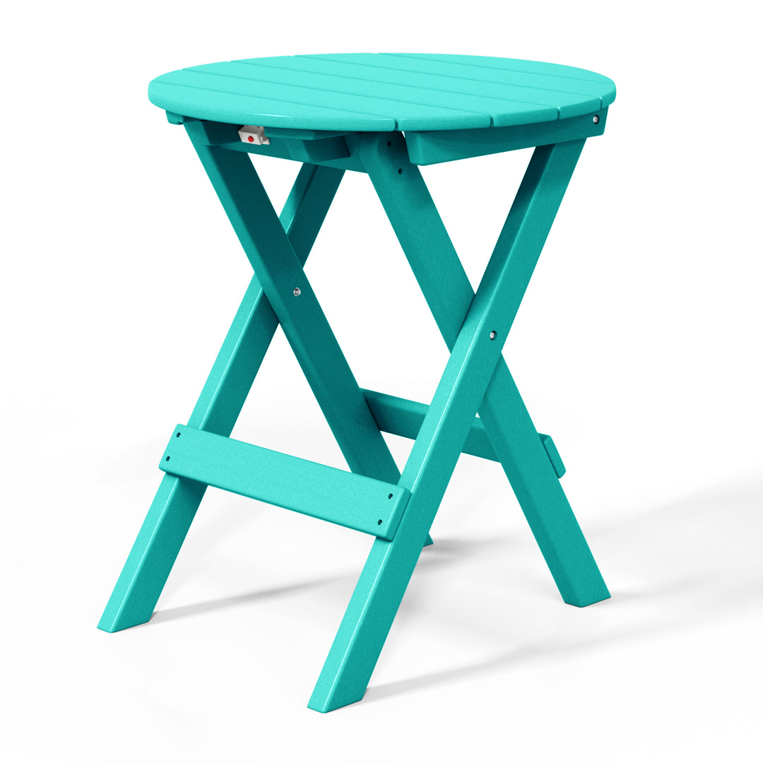 Malibu HDPE Outdoor 24.5 Inch Round Portable Folding Patio Dining Table