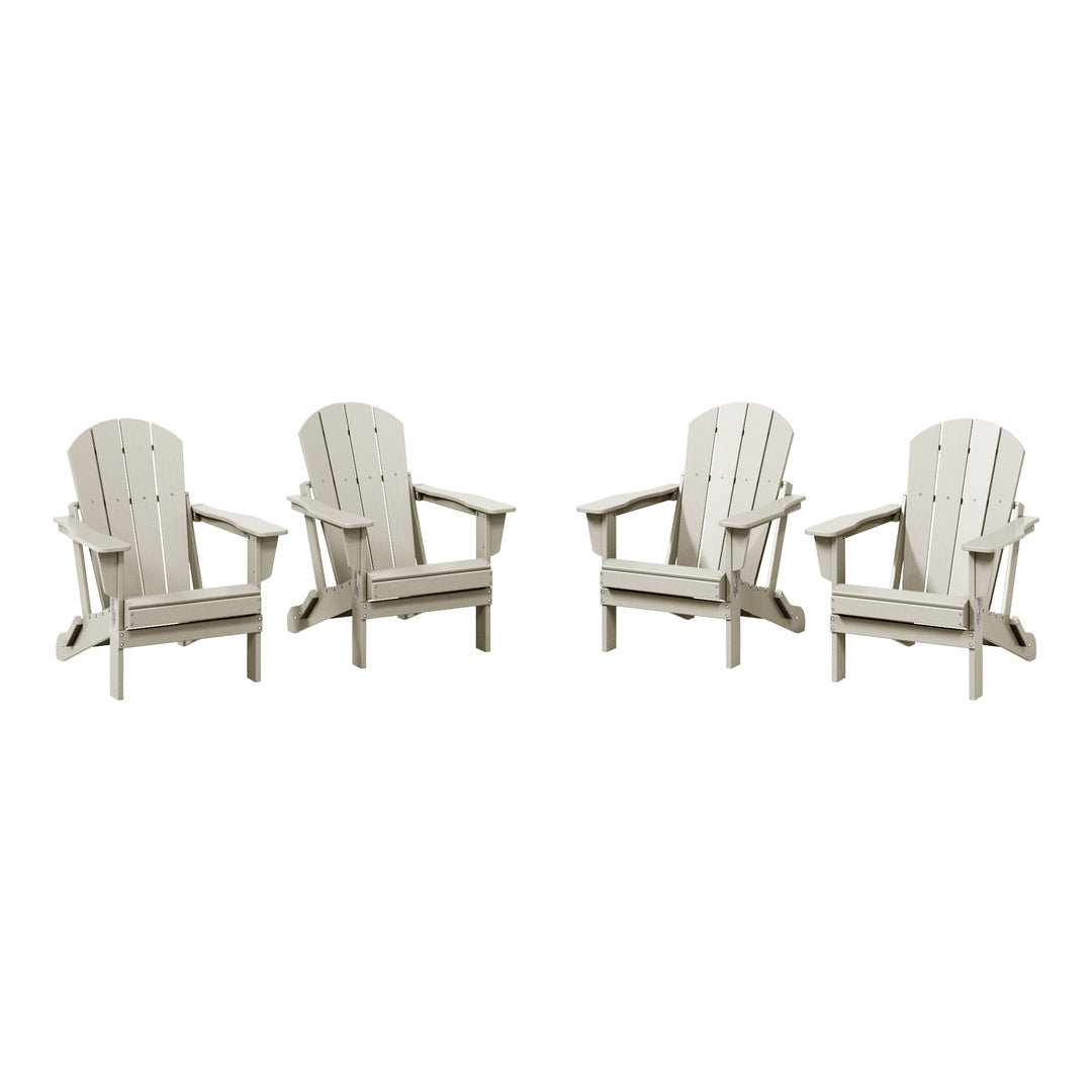 Malibu 4-Piece set outdoor folding Poly Adirondack chair