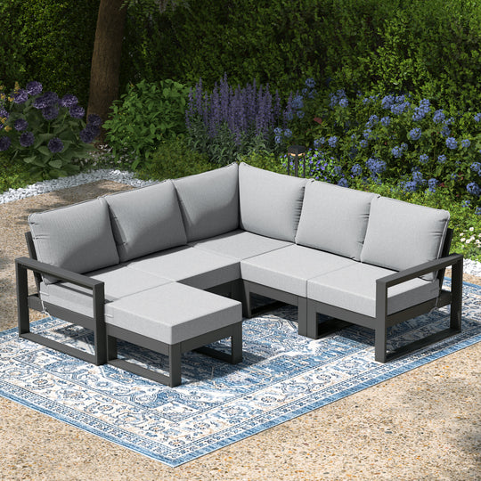 Montara 6-Piece Outdoor Patio Corner Sectional Sofa Conversation Set