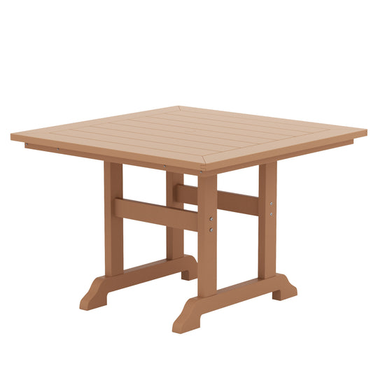 Malibu 5-Piece HDPE Square Patio Dining Table Set with Foldable Chairs