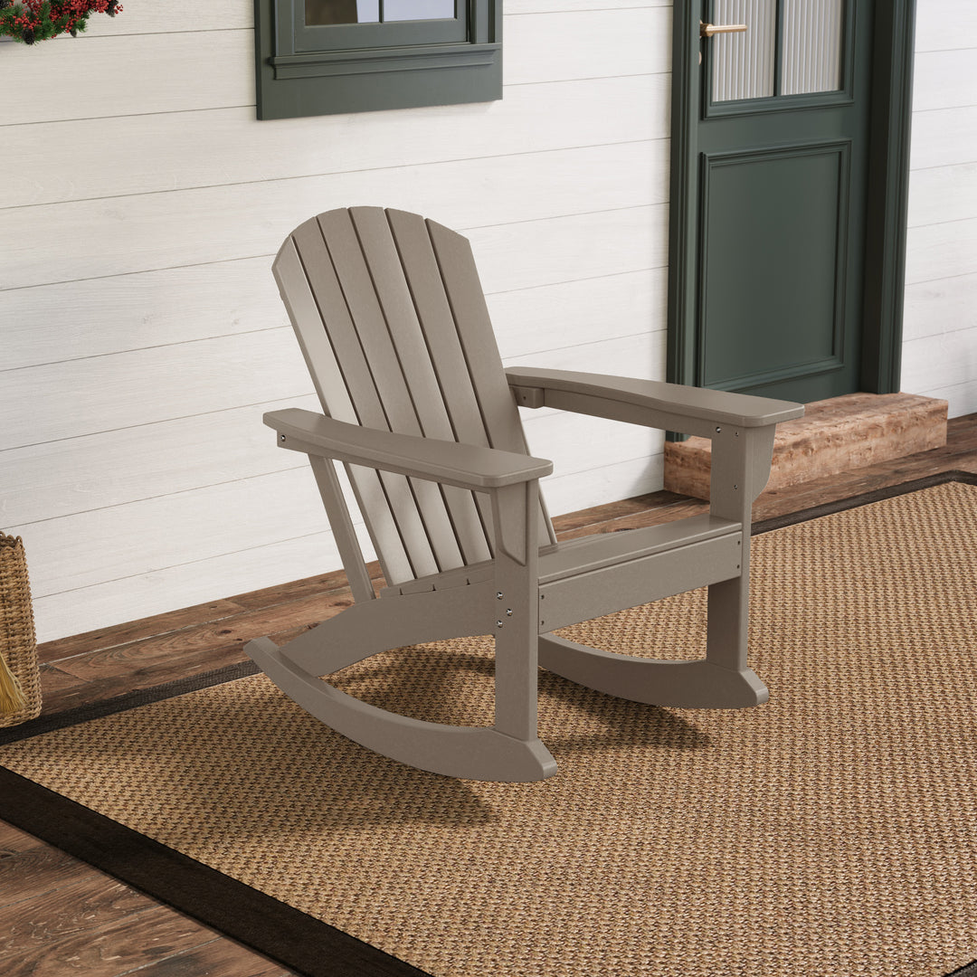 Dylan Outdoor Patio Poly Plastic Adirondack Rocking Chair