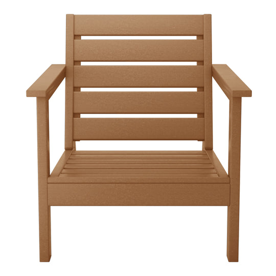 Avalon Outdoor Modern HDPE Patio Club Chair with Deep Seat Cushions