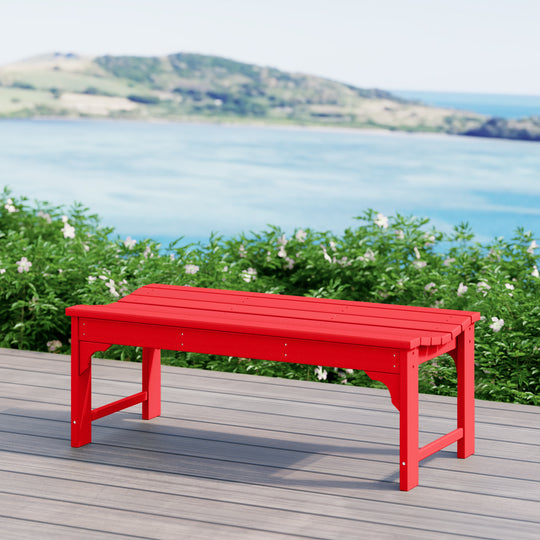 Malibu 48" length backless Poly Wood Outdoor / Garden bench