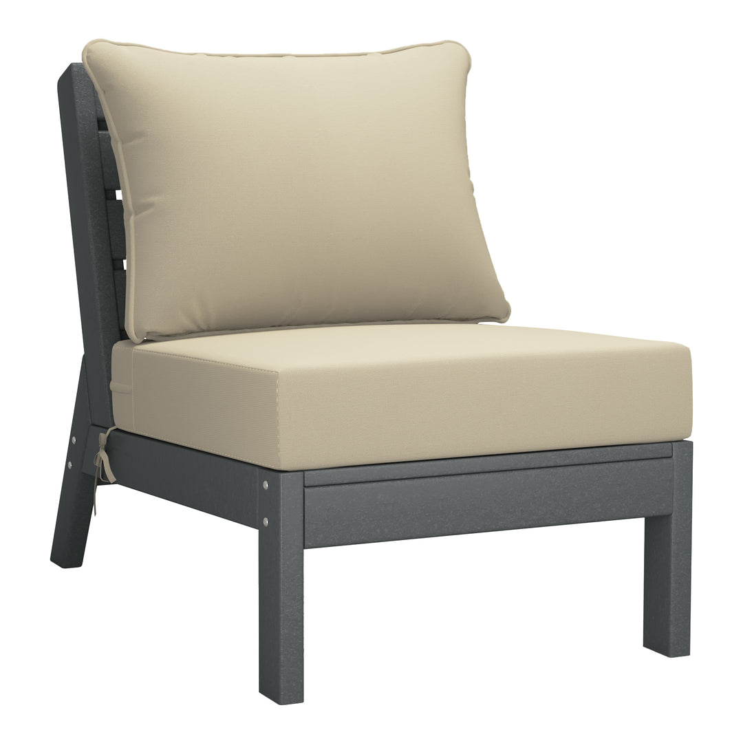 Avalon Outdoor Patio HDPE Sectional Sofa with Patio Cushions