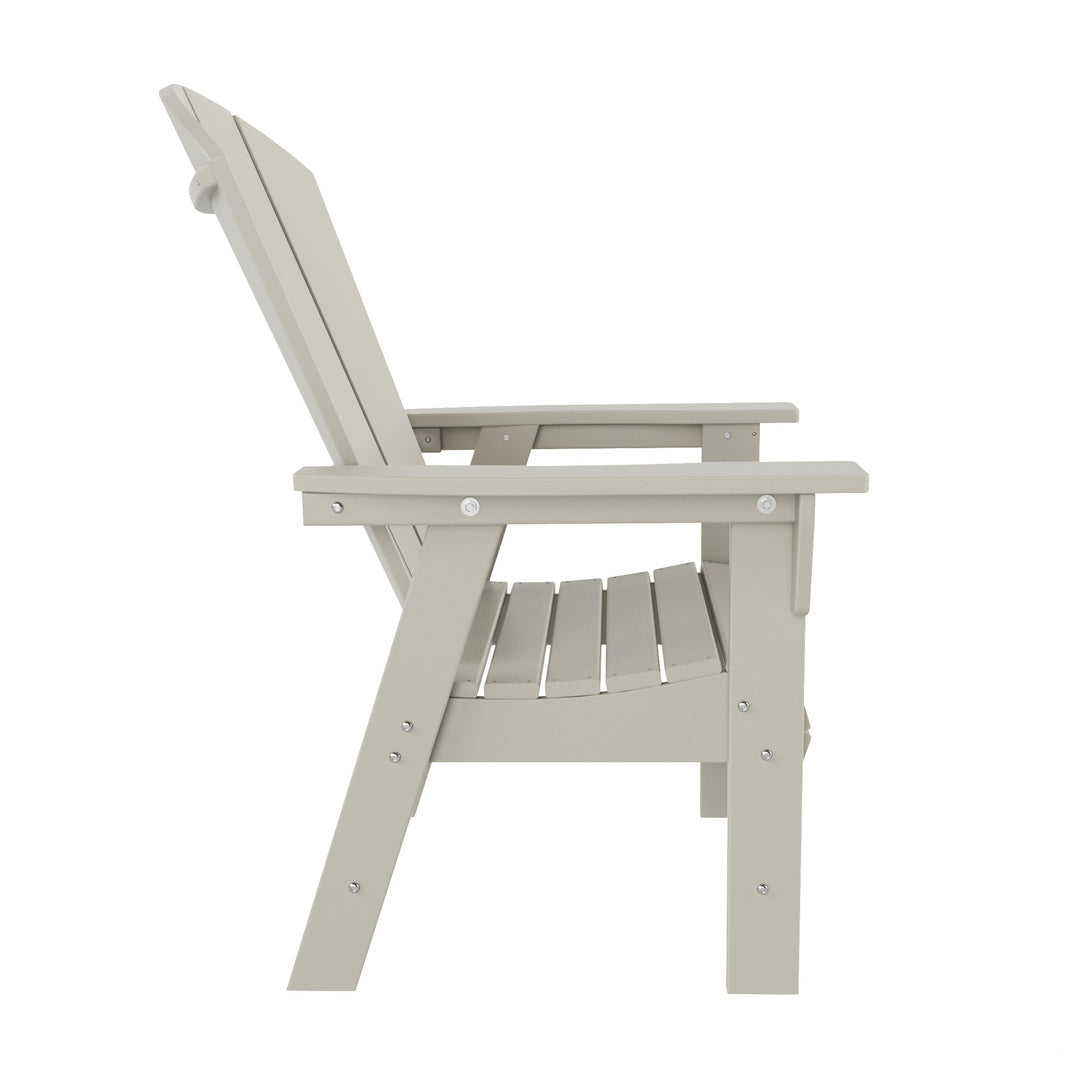 Malibu Outdoor Patio HDPE Plastic Adirondack Dining Chair
