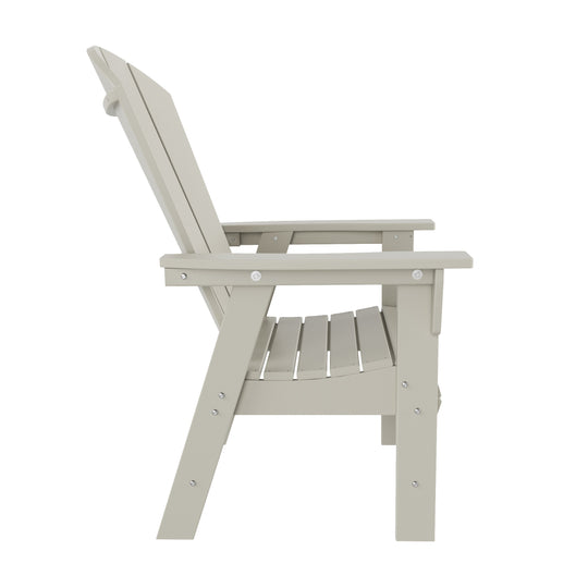 Malibu Outdoor Patio HDPE Plastic Adirondack Dining Chair