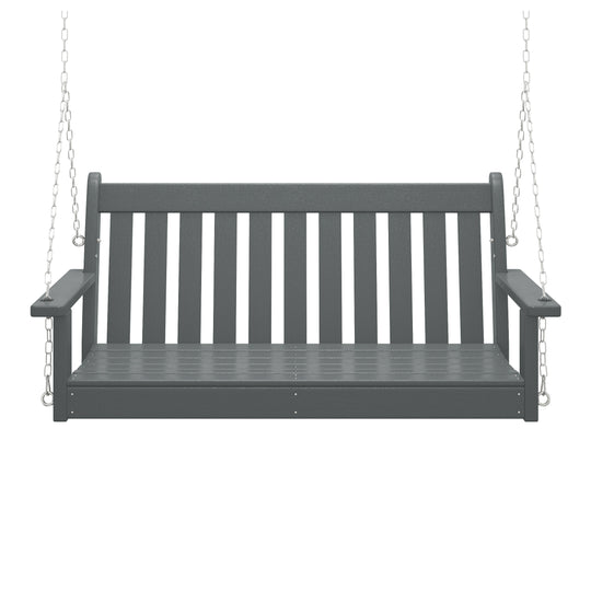 Malibu Outdoor Patio HDPE Hanging Front Porch Swing Bench