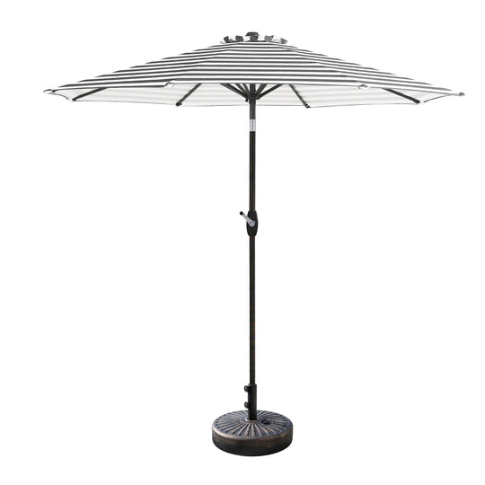 Paolo 9 ft. Patio Umbrella with Bronze Round Weight Base Kit
