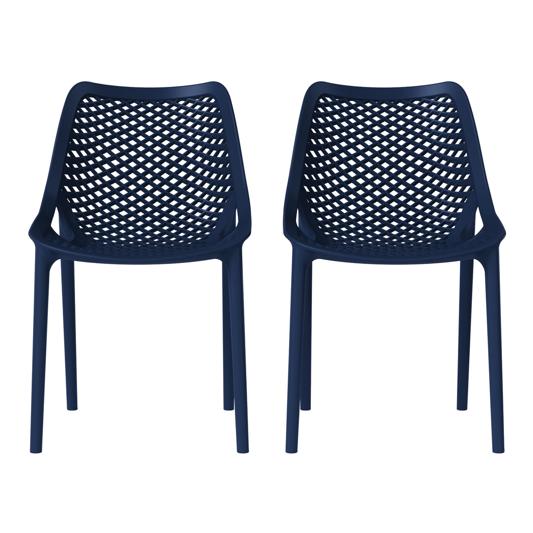 Playa Outdoor Stackable Modern Plastic Dining Chairs (Set of 2)