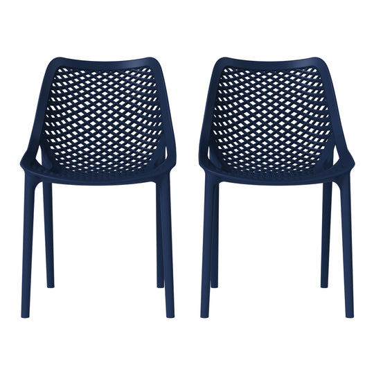 Playa Outdoor Stackable Modern Plastic Dining Chairs (Set of 2)