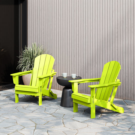 Malibu 2 piece set outdoor folding Poly Adirondack chair
