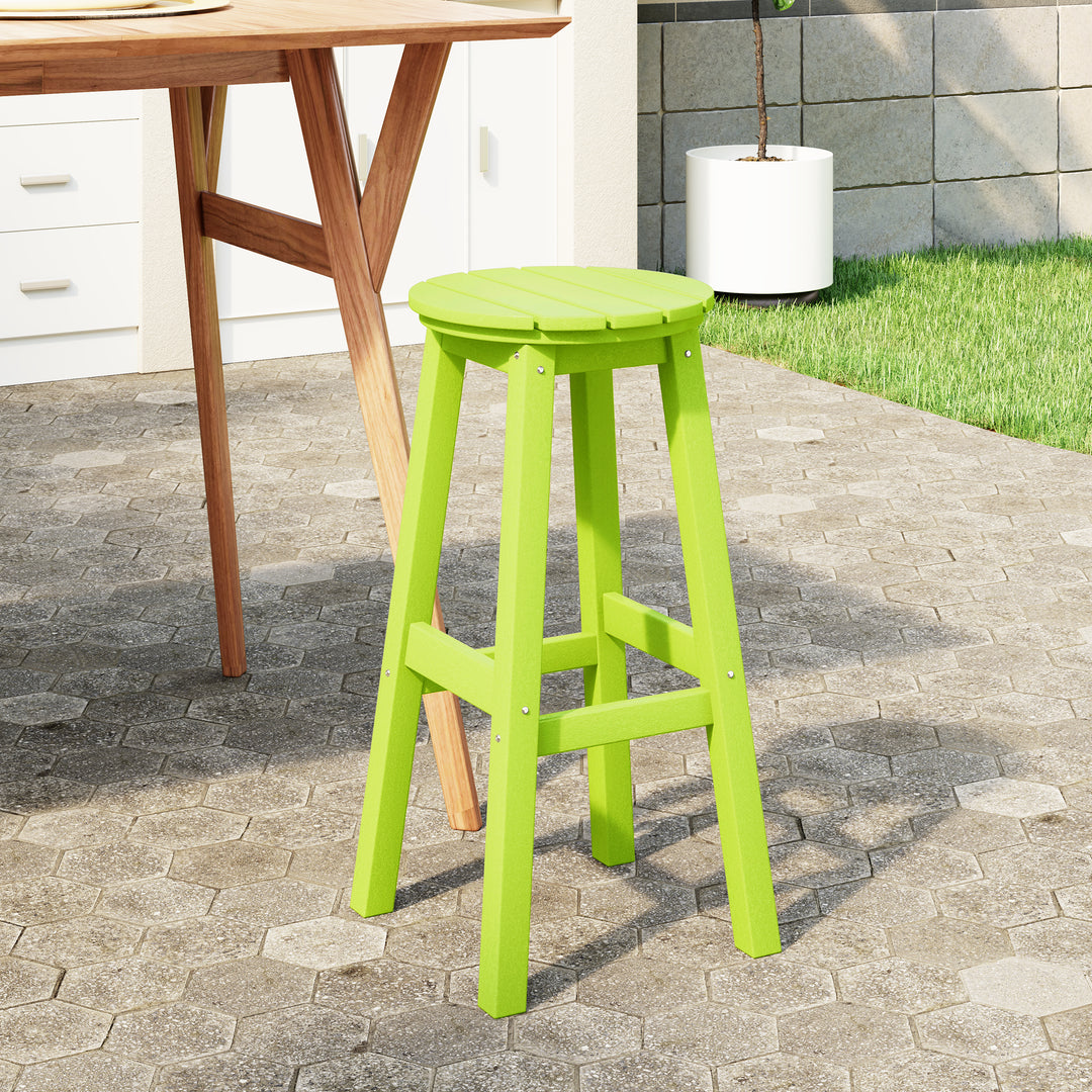 Malibu 29" HDPE Outdoor Patio Round Bar Stool