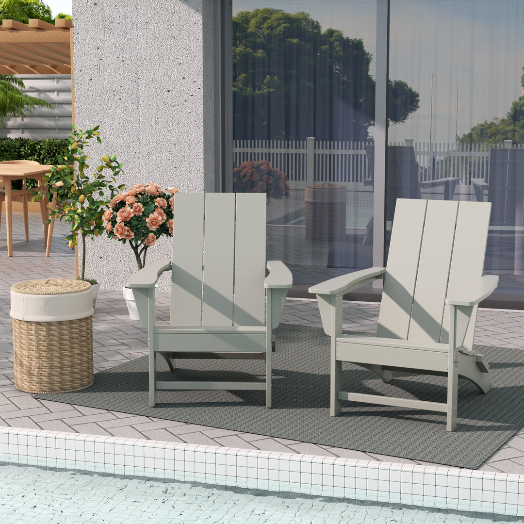 Ashore Westintrends Modern Outdoor Folding Adirondack Chair (Set of 2)