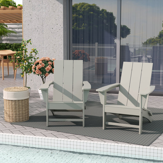 Ashore Westintrends Modern Outdoor Folding Adirondack Chair (Set of 2)