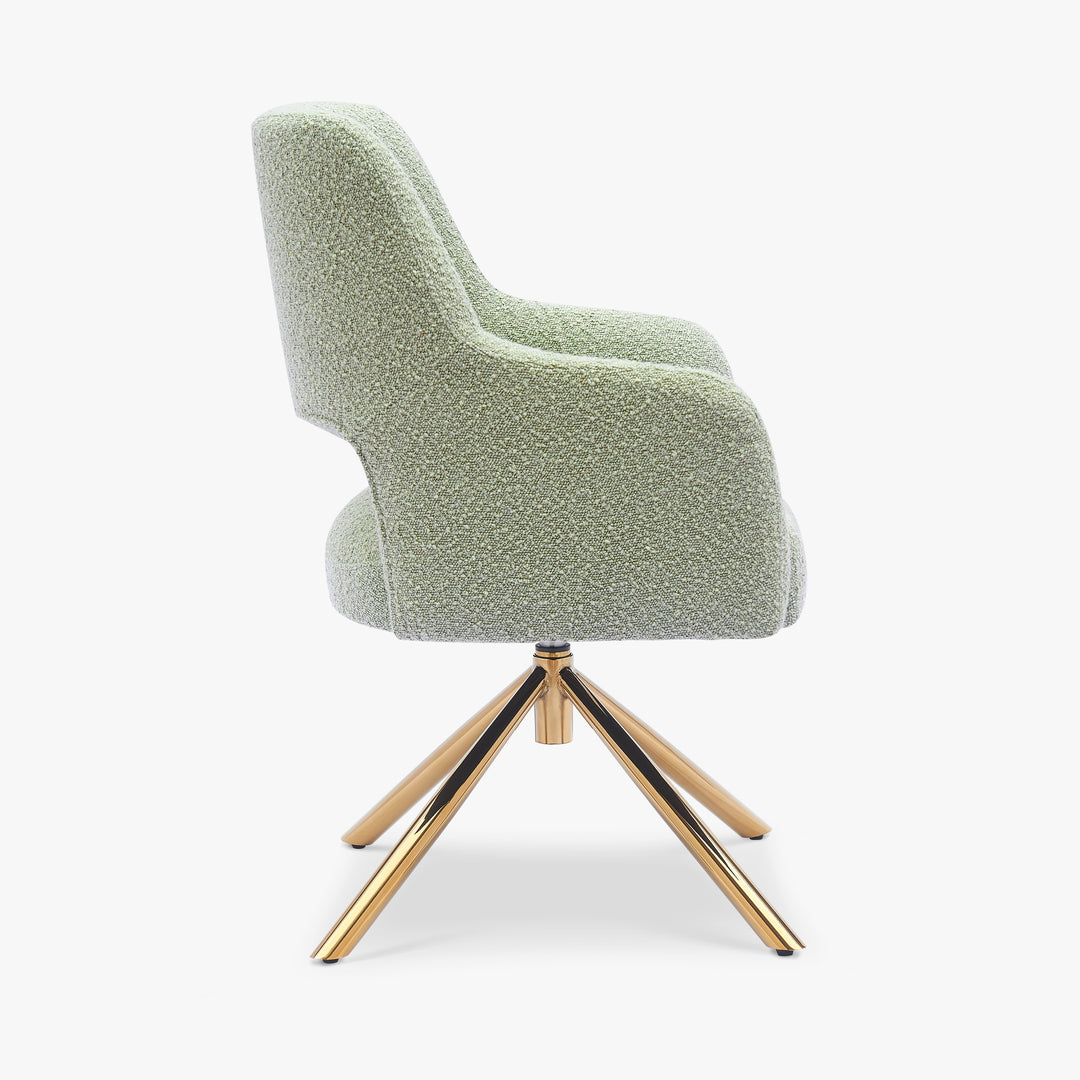 Genevieve Mid-Century Modern Wide Boucle Swivel Accent Arm Chair