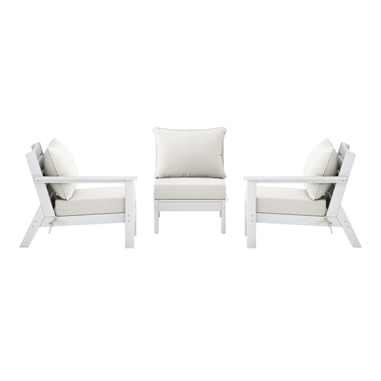 Avalon Outdoor Patio HDPE Sectional Sofa with Patio Cushions