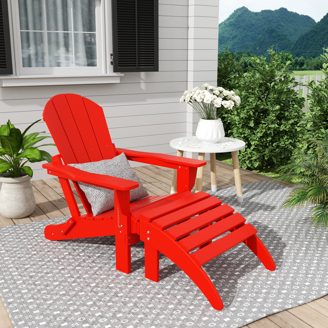 Malibu 2 piece set classic Adirondack chair with ottoman (1 seater)