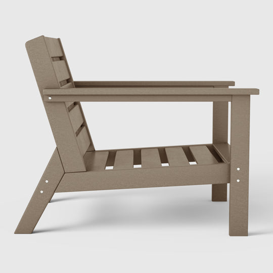 Avalon Outdoor Modern HDPE Patio Club Chair with Deep Seat Cushions