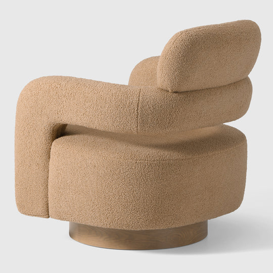Alexandria Mid-Century Modern Sherpa Swivel Barrel Accent Chair