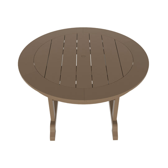Malibu 5-Piece HDPE Round Patio Dining Table Set with Foldable Chairs
