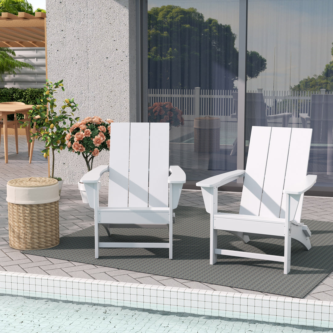Ashore Westintrends Modern Outdoor Folding Adirondack Chair (Set of 2)