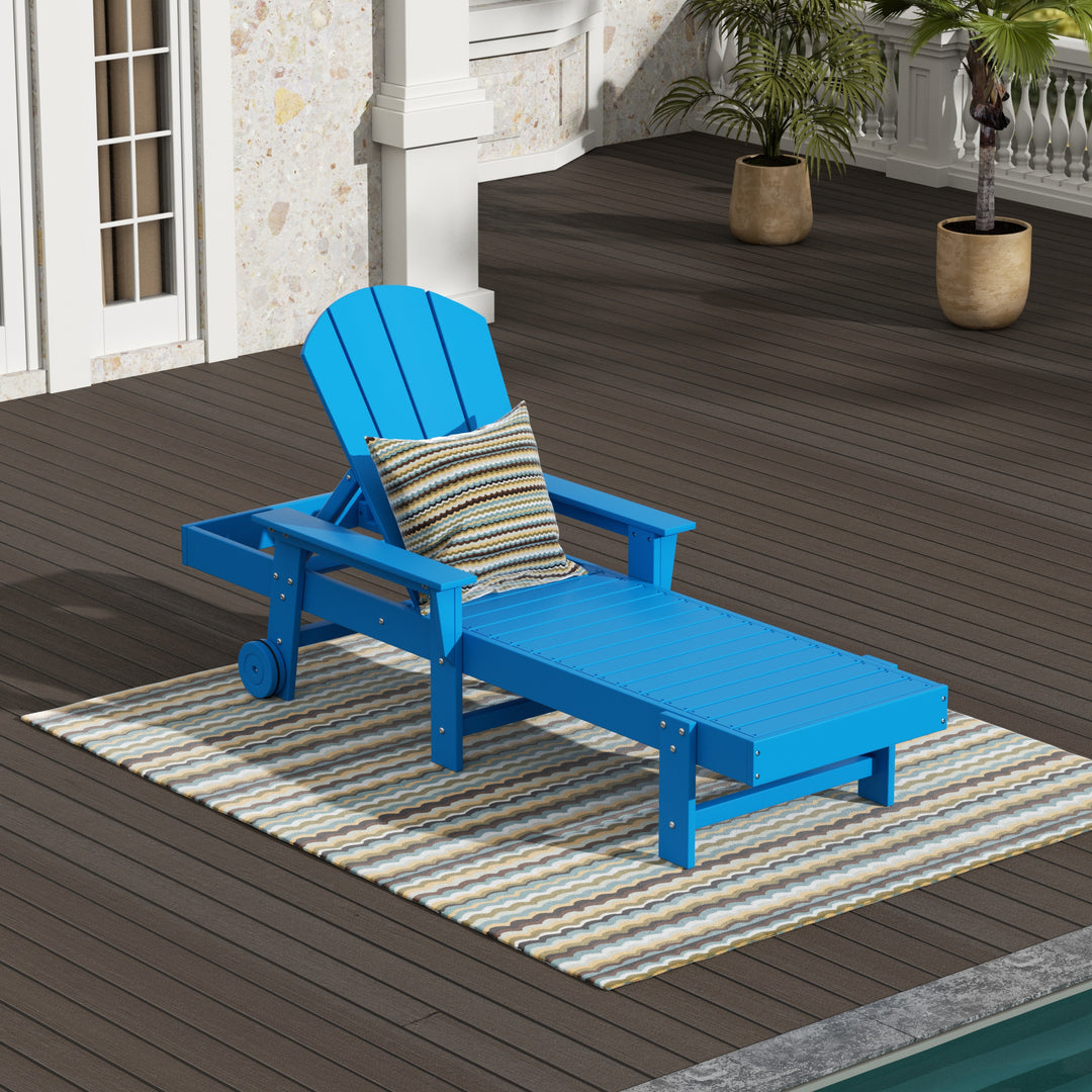 Malibu Reclining Chaise Lounge With Arms & Wheels