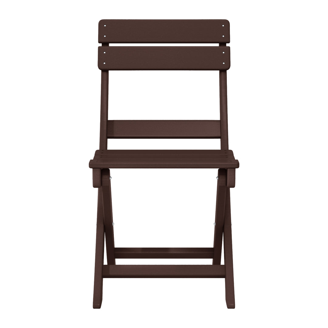 Malibu 3-Piece Outdoor HDPE Folding Patio Bistro Table and Chairs