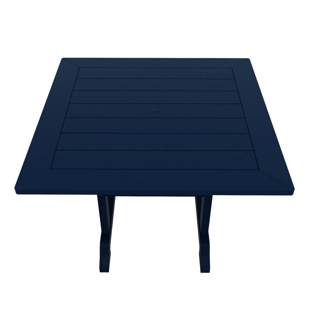 Malibu 5-Piece HDPE Square Patio Dining Table Set with Foldable Chairs